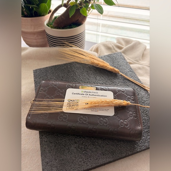 Authentic Gucci Guccissima Leather Zip Around Wallet – Brown - Picture 7 of 7